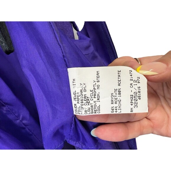 NWT Jessica McClintock Gunne Sax Satin Purple Diamond Princess Dress Size 13/14 - Picture 15 of 16